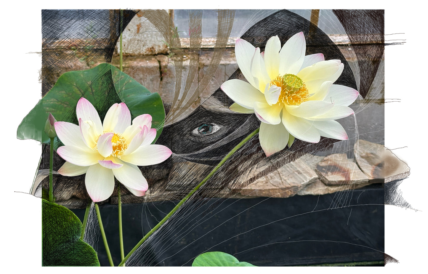 Fine Art Print - Mix Flower and Water