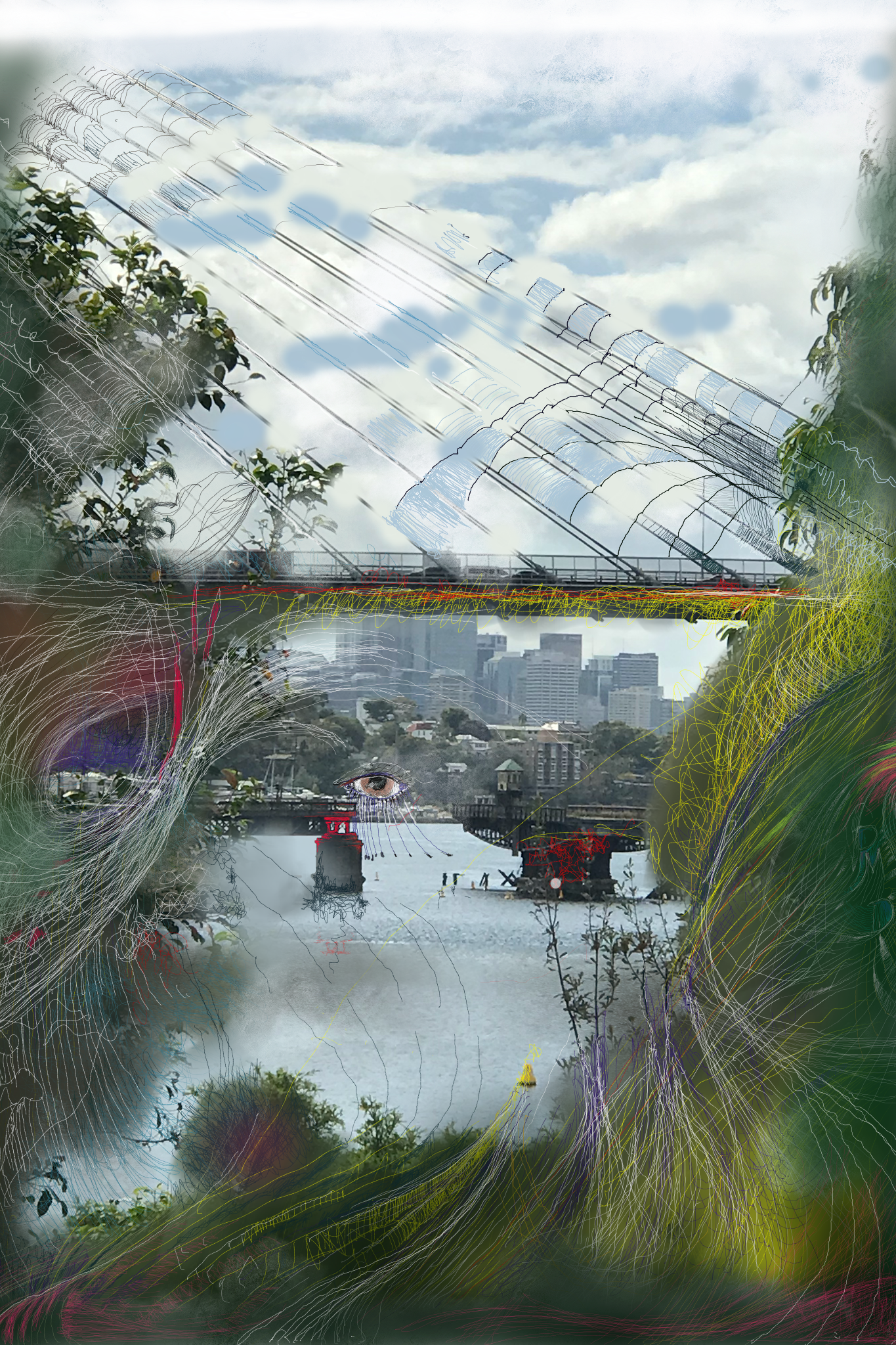 Digital art print - Glebe Island Bridge